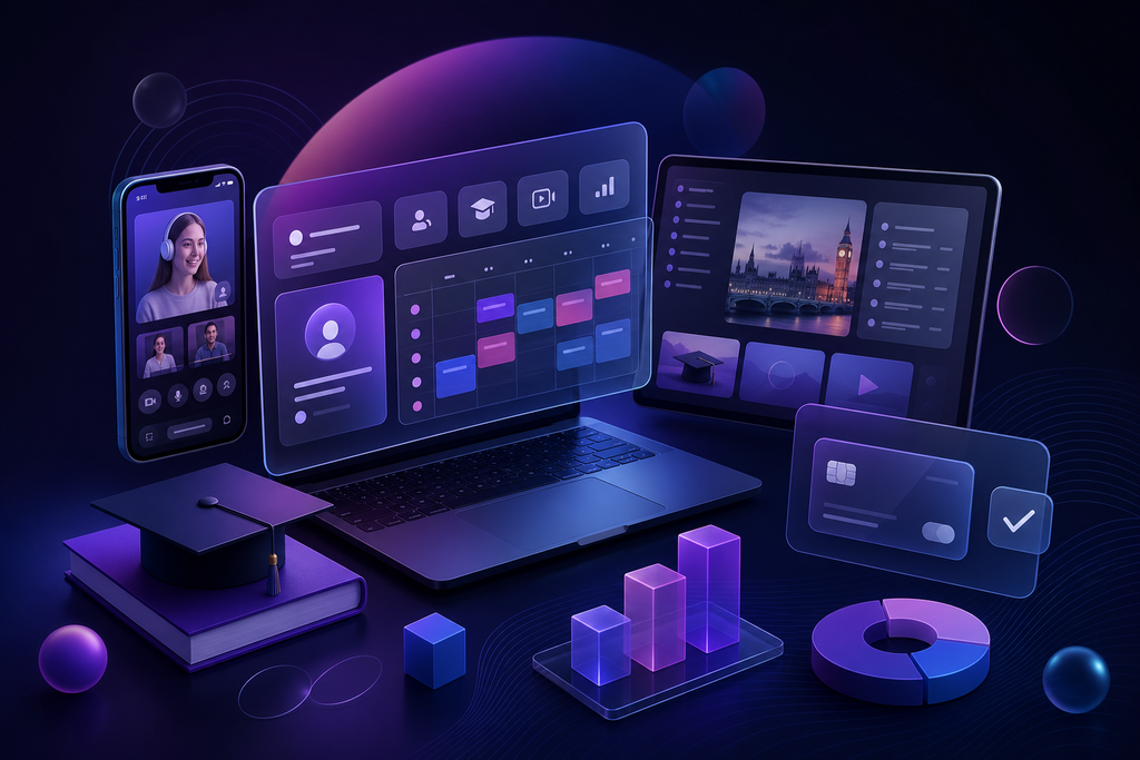 Платформа онлайн-школы английского с расписанием и оплатой
