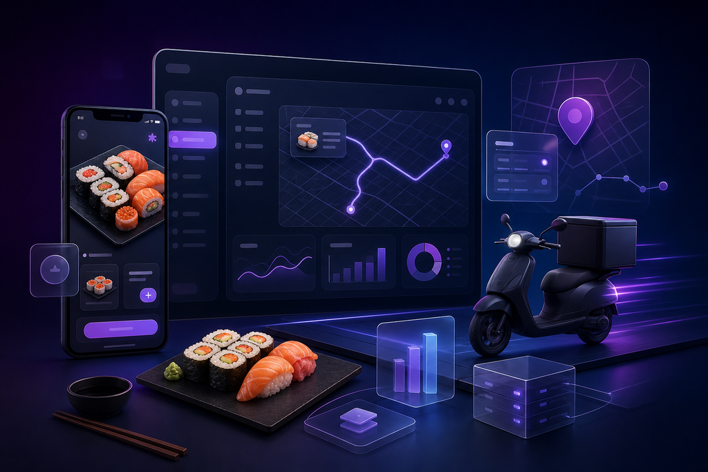 Сайт и PWA доставки суши с собственной курьерской логистикой